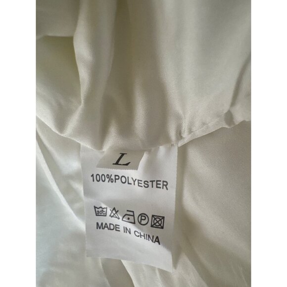 White Faux Mink Fur Jacket Large Oversized Collar Winter - Picture 4 of 10